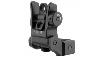 UTG AR15 Low Profile Flip-up Rear Sight with Dual Aiming Aperture
